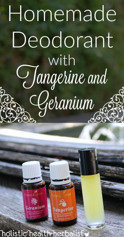 Homemade Deodorant Recipe with Tangerine and Geranium - Learn how to make a scrumptious roll-on deodorant that takes just minutes to make. It's effective, smells amazing, and is easy to take with you everywhere you go!
