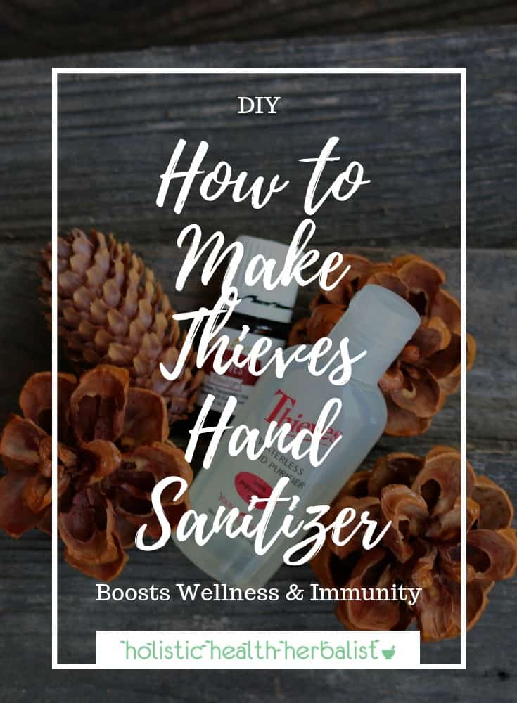How to Make Thieves Hand Sanitizer - This festive recipe is perfect for the holidays! It's aromatic and helps fight germs and bacteria during cold and flu season!